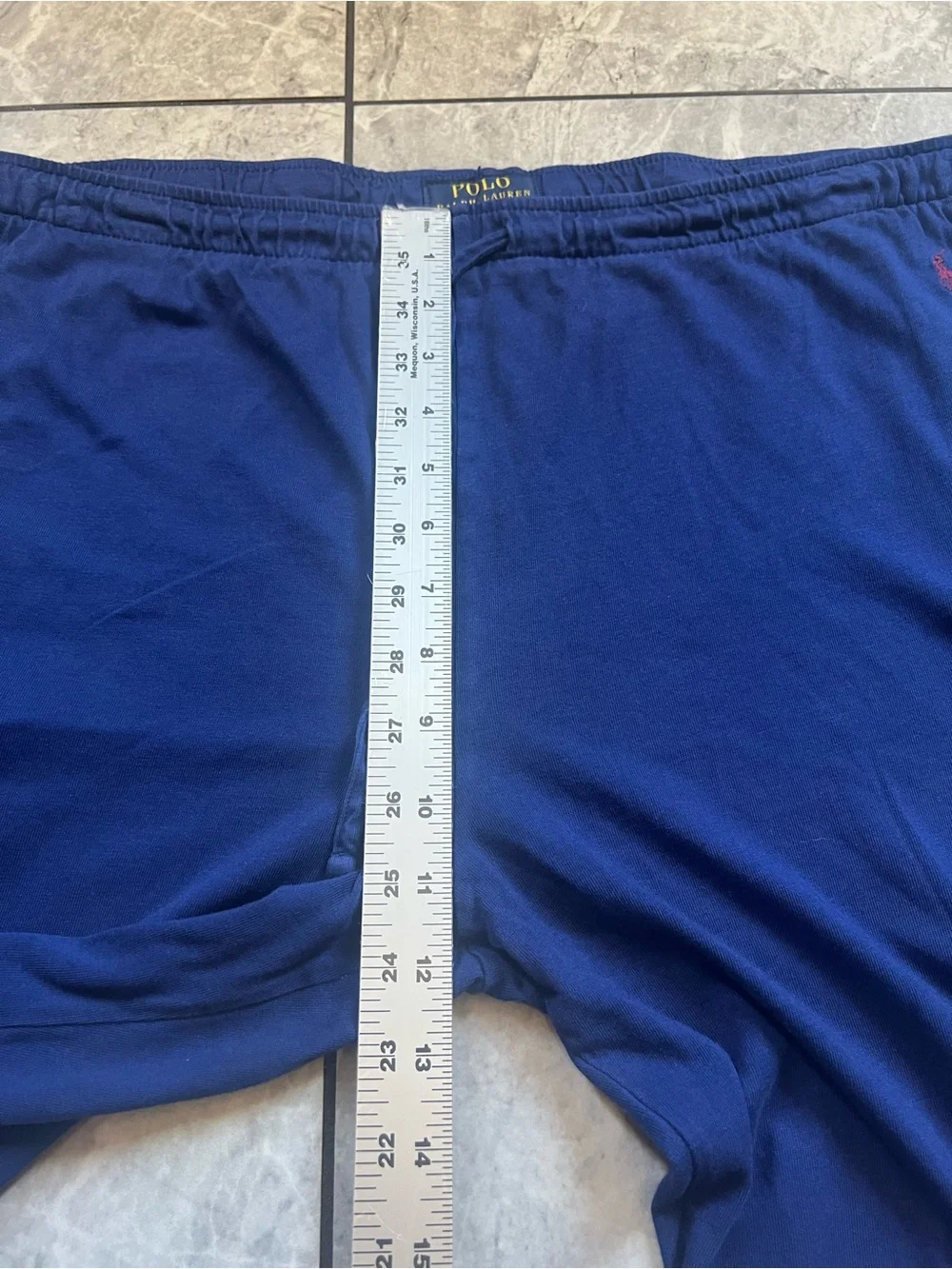 Polo Ralph Lauren Men's Embroidered Blue Knit Sleepwear Pajama Lounge Pants Sz L